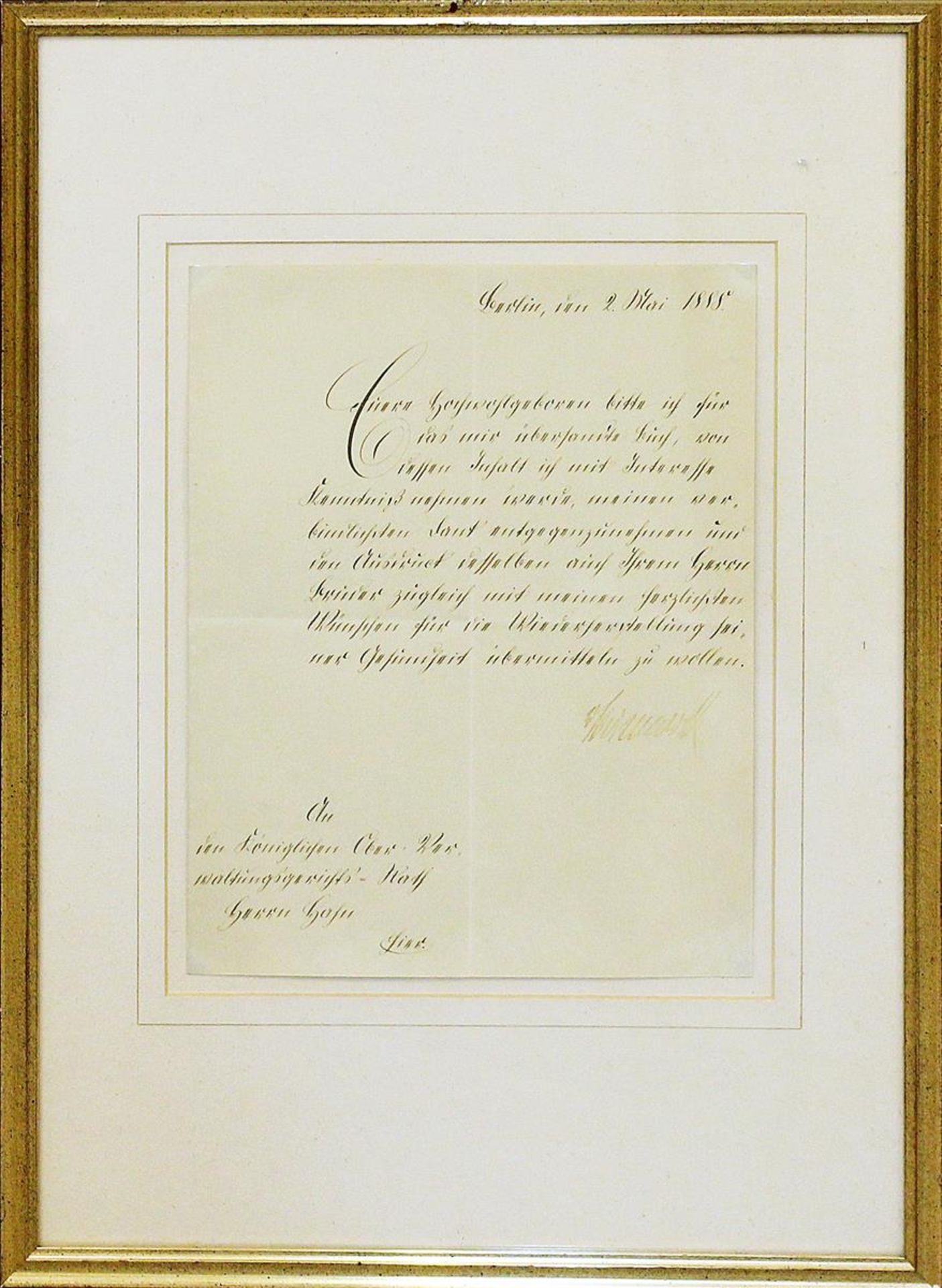 Eigenhändiger Brief des preußischen Generals Henri-Gatien, Comte Bertrand (1773 Châteauroux, - Bild 3 aus 3