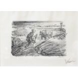 Kubin, Alfred (1877-1959)Wanderer und Bauer mit Handkarren. Lithographie, re. u. mit Bleistift sign.