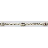 Rubin-Diamant-Armband.585/000 GG, brutto 5,1 g. Durchbrochen gearbeitete, verschlungene Glieder,