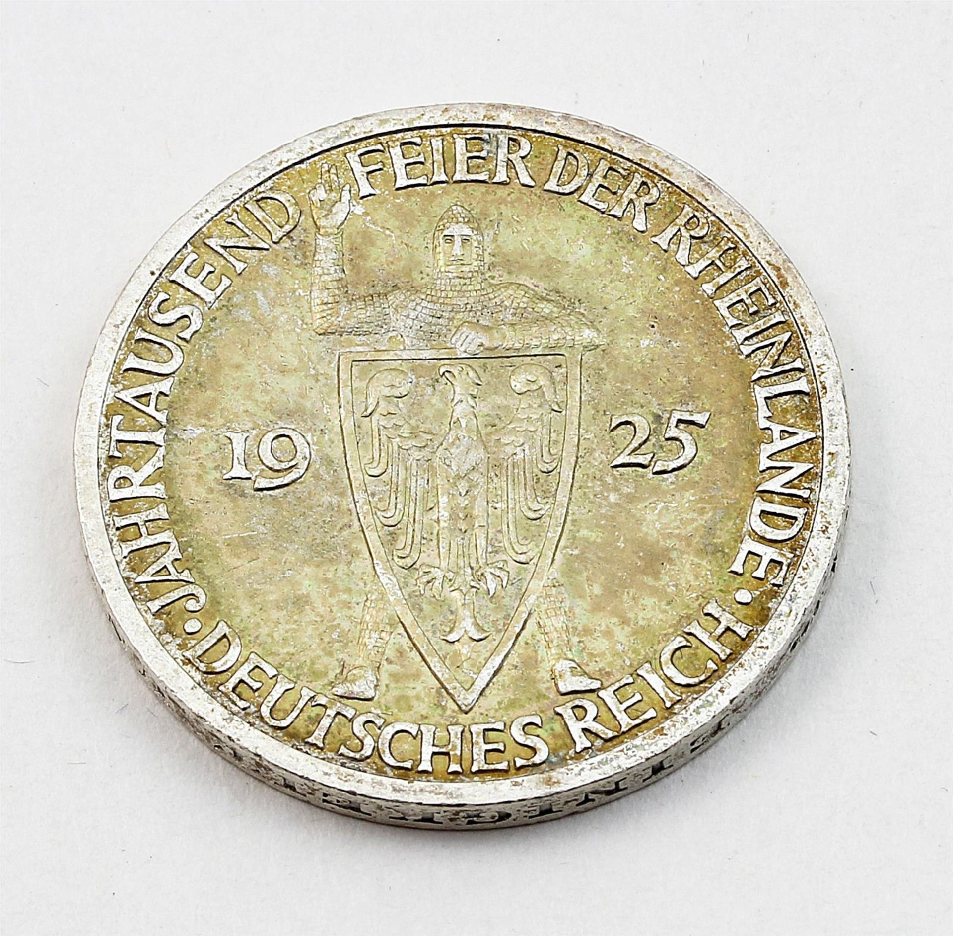 Weimarer Republik, 3 und 5 Mark Jahrtausendfeier der Rheinlande, 1925 D und A.ss-vz. - Bild 4 aus 6