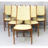 Kristiansen, Kai (geb. 1929 Dänemark)Satz von sechs Stühlen (davon Paar mit Armlehnen). Teakfarben
