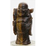Tigeraugen-Skulptur "Stehender Buddha".H. 9,5 cm.
