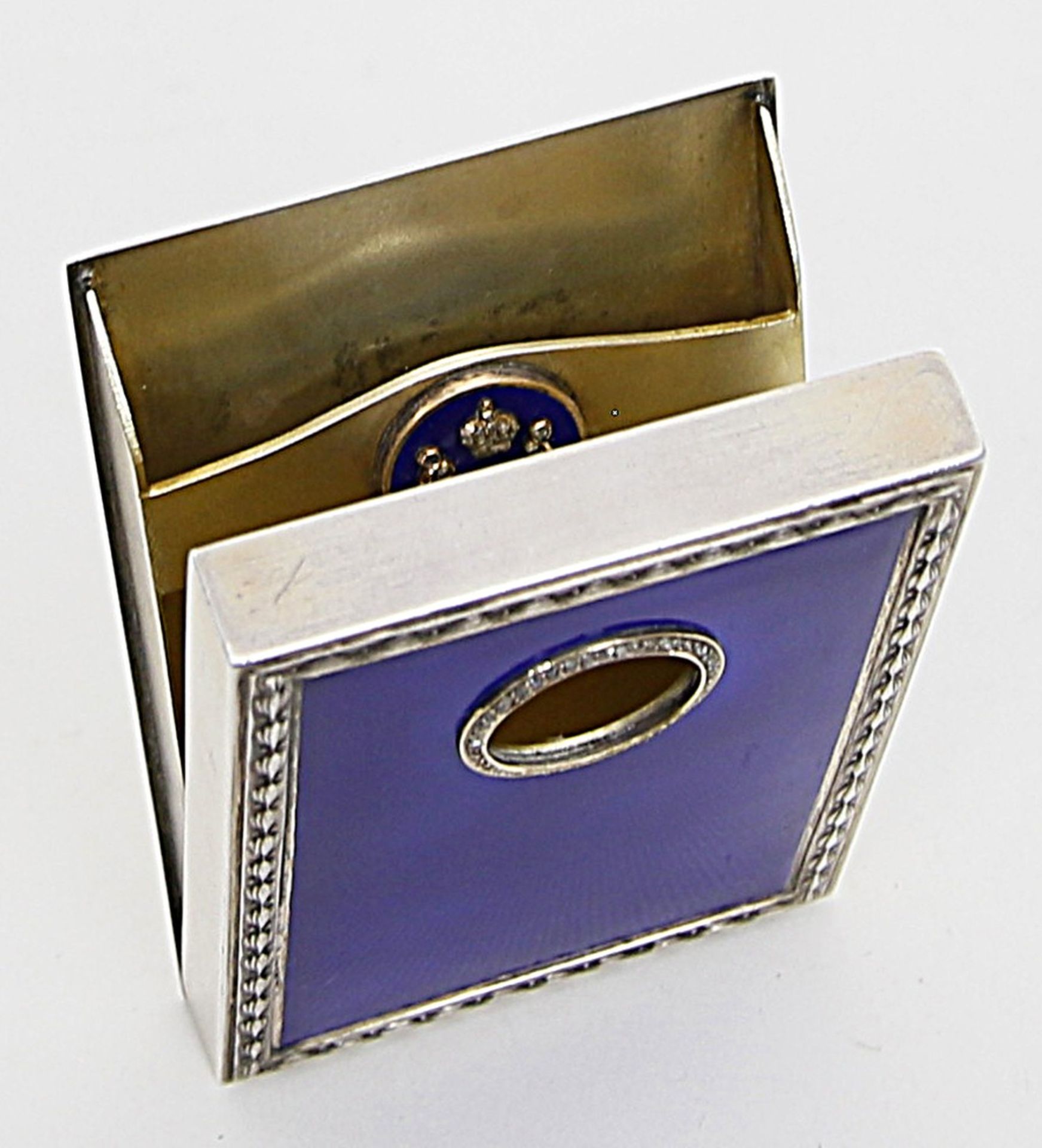 Kaiserliches Etui.800/000 Silber, brutto 141 g, Innenvergoldung. Rechteckform mit umlaufendem - Bild 2 aus 5