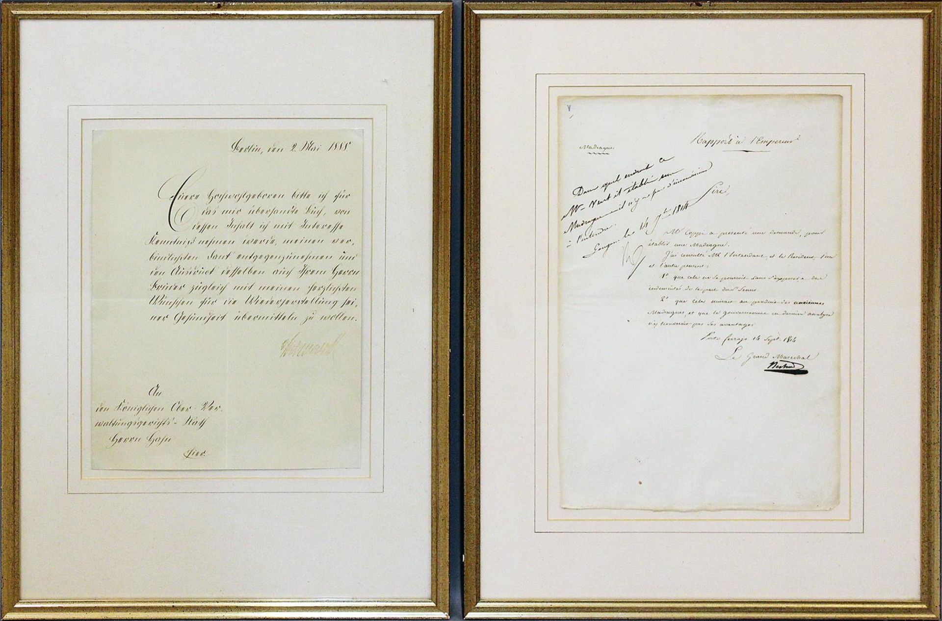 Eigenhändiger Brief des preußischen Generals Henri-Gatien, Comte Bertrand (1773 Châteauroux,