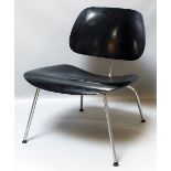 Eames, Charles und RayLCM-Lounge-Chair. Verchromtes Stahlrohr mit schwarz gelacktem (nachlackiert)