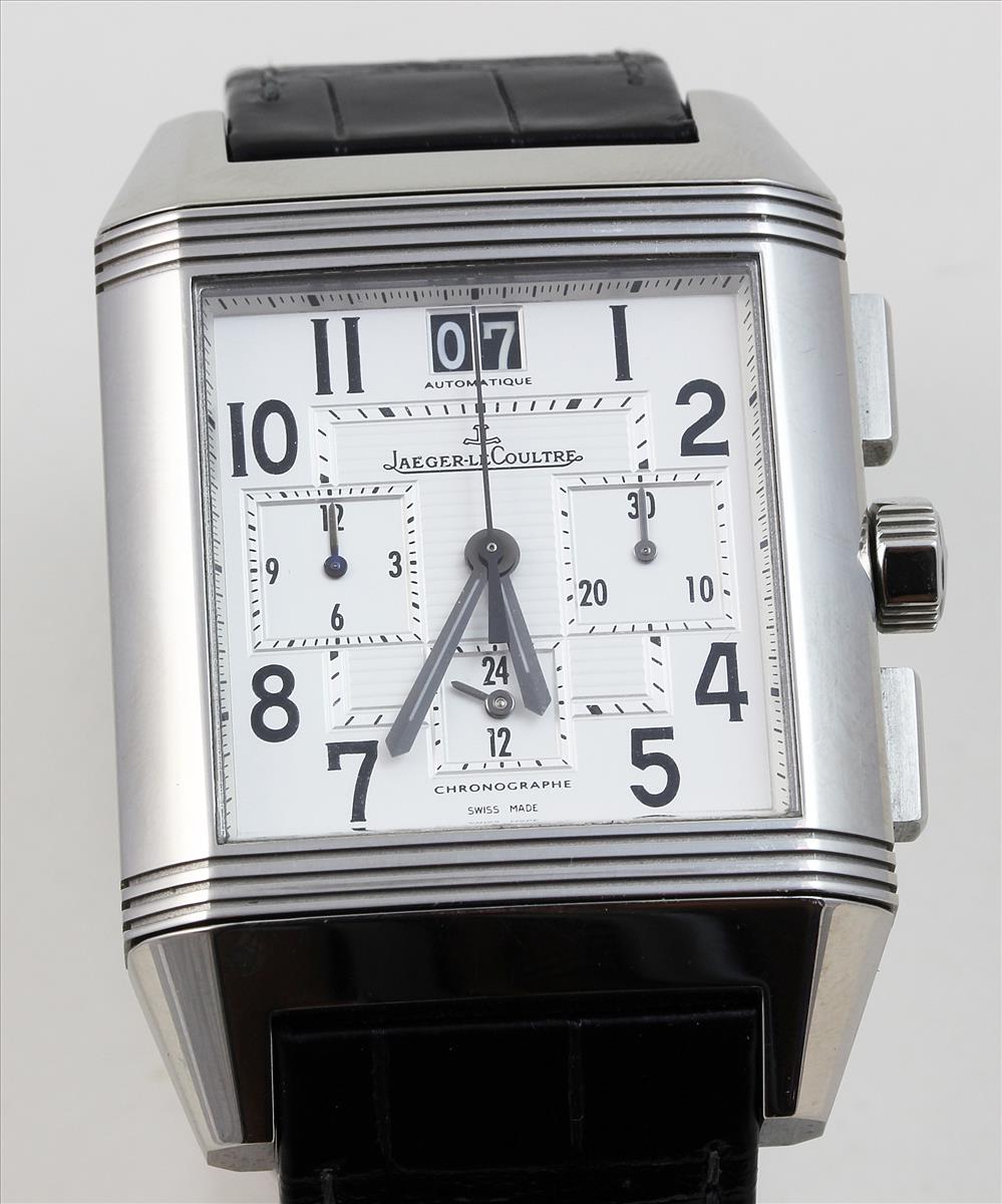 Herrenchronograph "Reverso Squadra GMT", Jaeger-Le Coultre.Edelstahlgehäuse mit Saphirglas. - Image 2 of 2