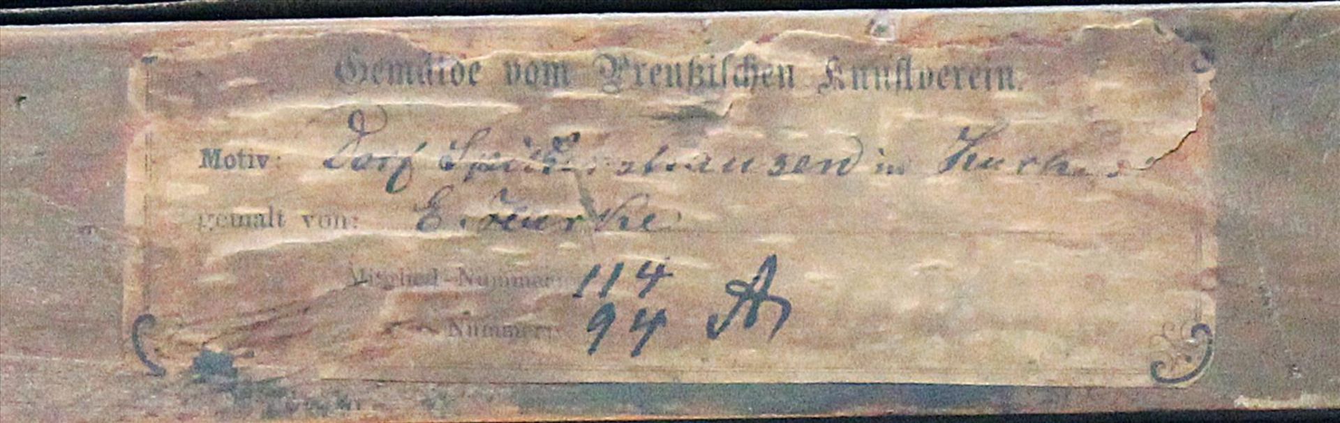 Harke, Emil (1837 Berlin - Kassel 1881)"Dorf Speichershausen in...", so auf Etikett des - Bild 2 aus 2