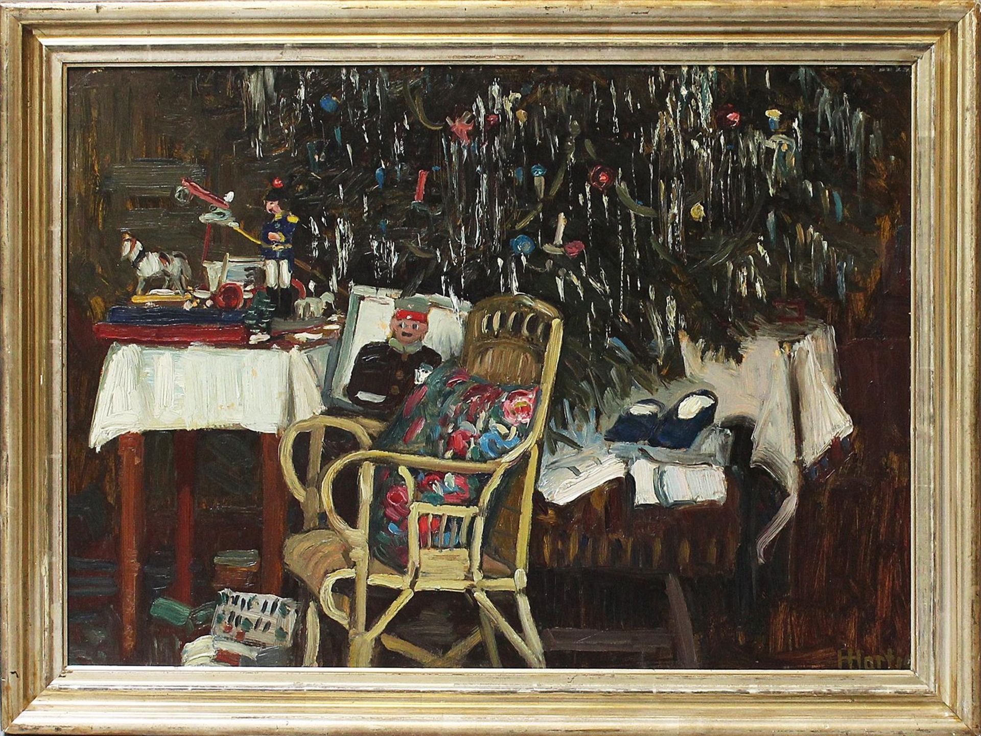 Hartig, Hans (1873 Carvin-Berlin 1936)"Weihnachtsstillleben", so verso auf Ausstellungsetikett
