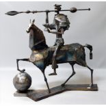 Asserjanz, Andrej (geb. 1957 in Moskau)Skulptur "Don Quichotte zu Pferd". Eisen. Auf Plinthe in