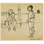 Lasker-Schüler, Paul (1899 Berlin 1927)Leichtes Mädchen im Park beim Gespräch, verso sitzende Dame