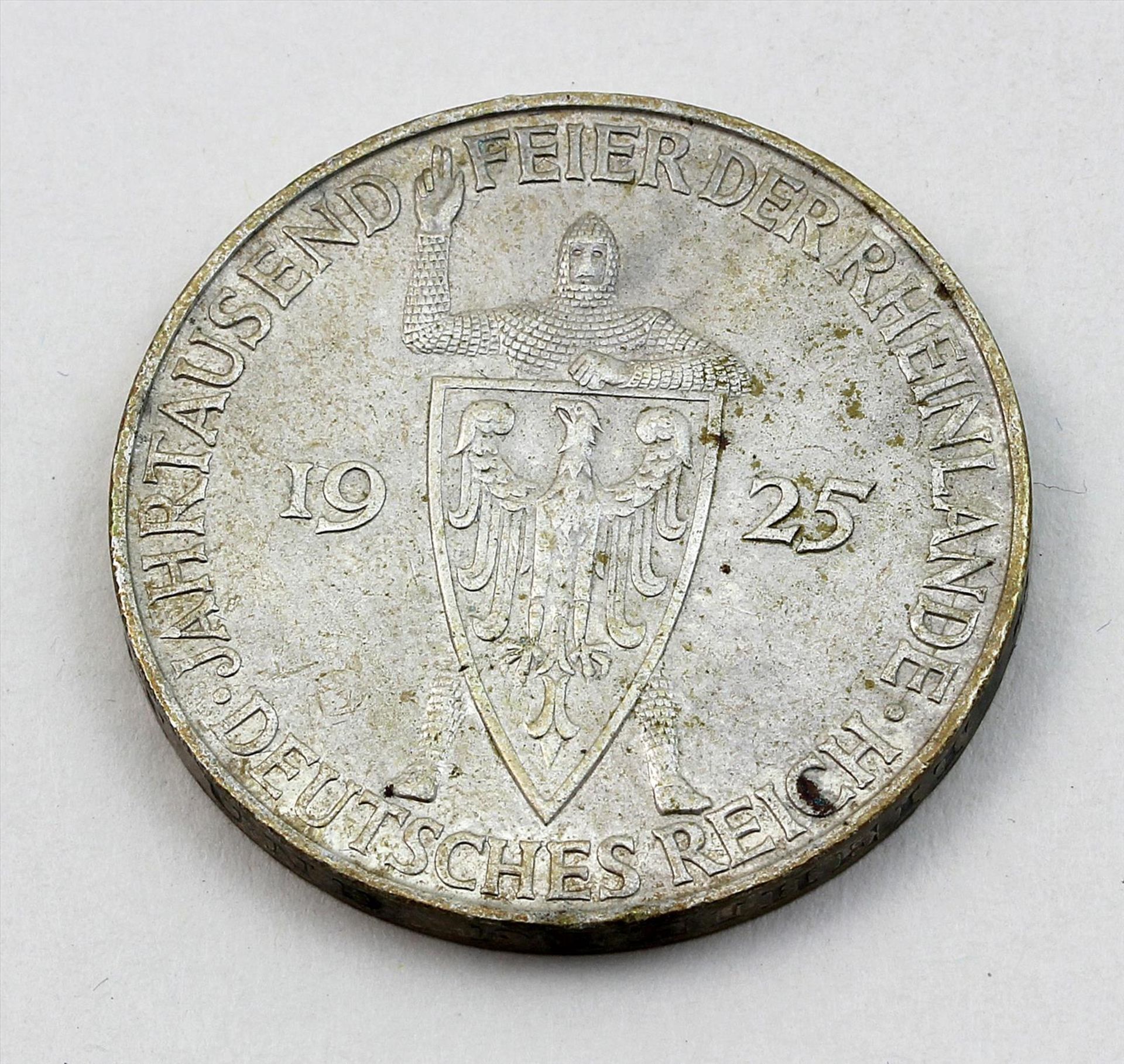 Weimarer Republik, 3 und 5 Mark Jahrtausendfeier der Rheinlande, 1925 D und A.ss-vz. - Bild 3 aus 6