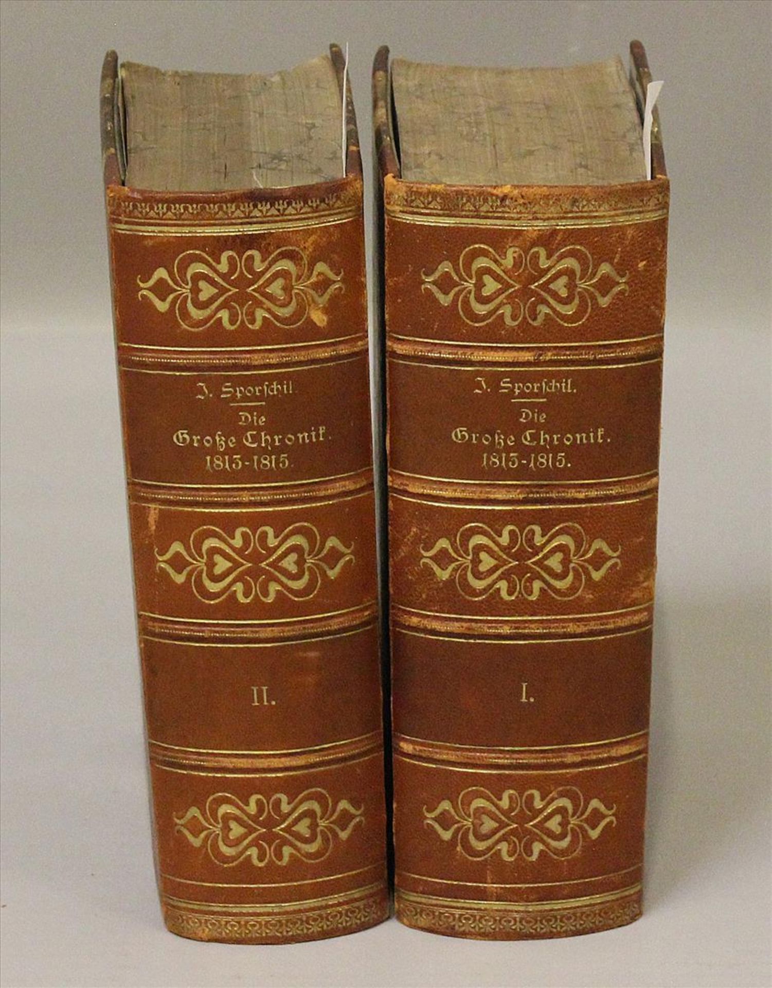 Sporschil, JohannZwei Bände "Die Große Chronik 1813,1814 und 1815". Braunschweig 1842. Alters- und