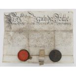 Handschriftliches Dokument/Urkunde Königs Friedrich I. (1657 Königsberg-Berlin 1713),Kurfürst von