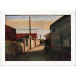 Oberhoff, Ernst (1906 Wuppertal 1980)"Dorfstrasse", so verso auf Künstleretikett betitelt. Öl/