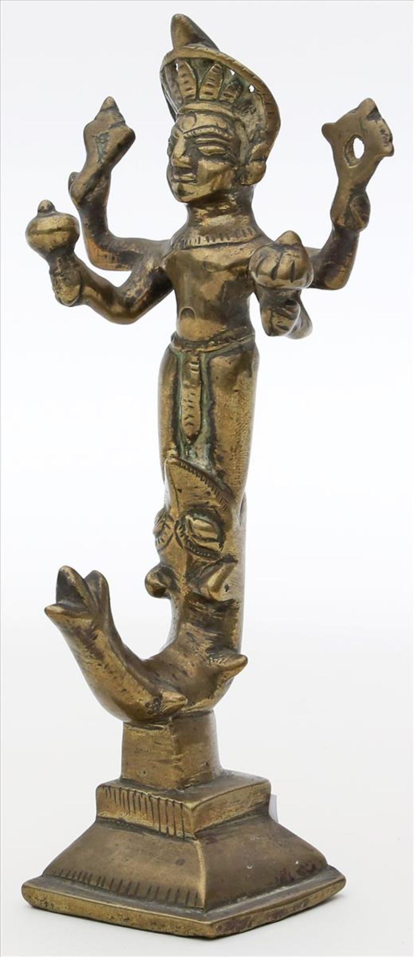 Skulptur einer Gottheit.Messing/Bronze. Wohl Indien. H. 16 cm.