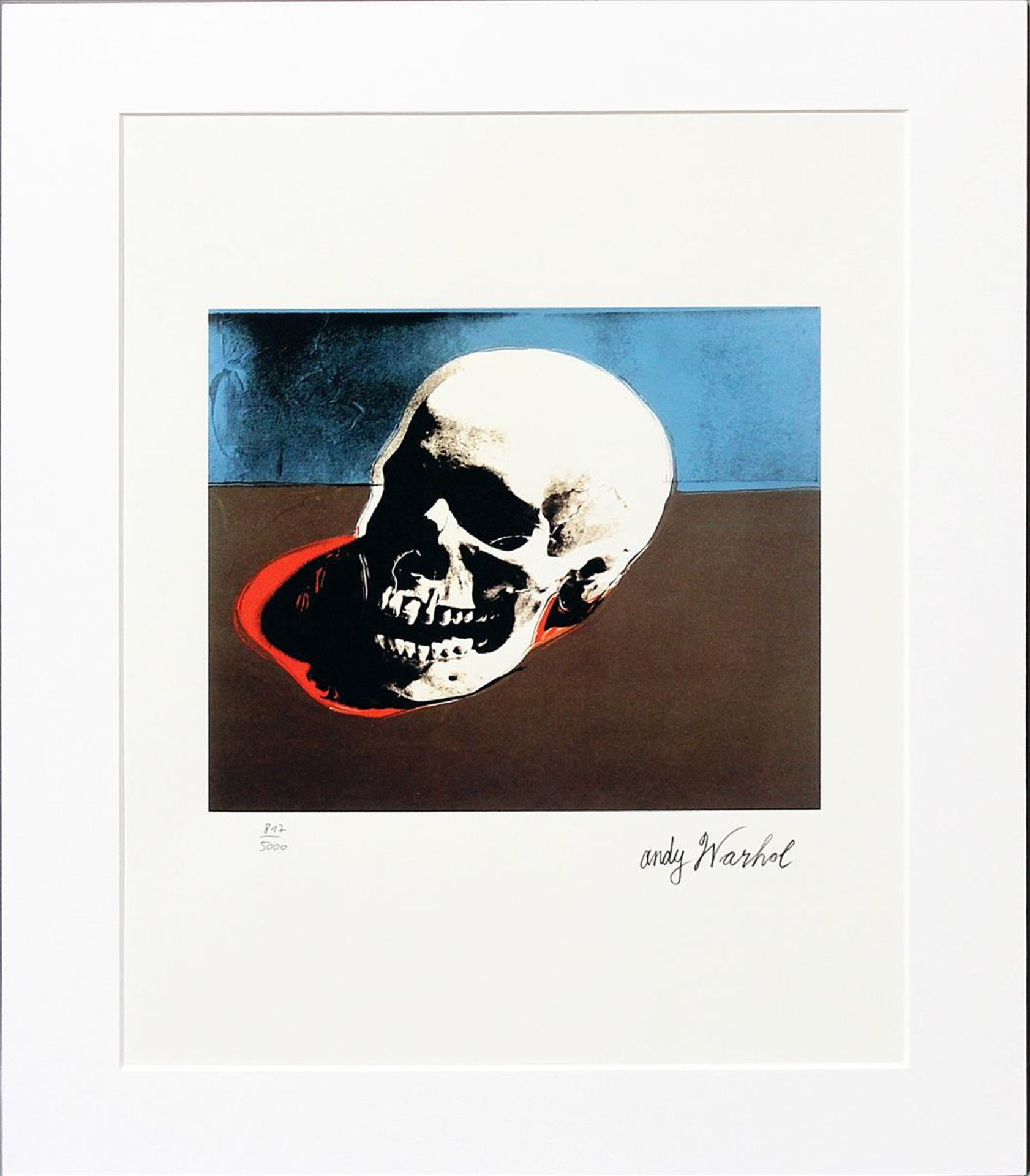 Warhol, Andy (1928-1987), nach"Skull". Granolithographie/Papier, re. u. Drucksign. und li. u. Ex.