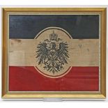 Preußische Flagge mit Reichsadler, Kaiserzeit.Fleckig/gebräunt. Um 1900. 25x 29 cm. R.