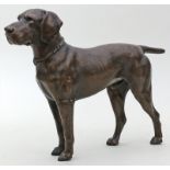 Stehender Setter.Zinkguss, bronziert. 20. Jh. H. 24 cm.