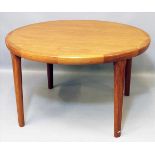 Dänischer Coffee-Table.Teakholz. Runde Platte auf 4 Beinen. Gebrauchsspuren. Dänemark, 60er Jahre.