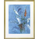 Chagall, Marc (1887-1985), nachBlumenstrauß vor blauer Madonna. Kunstdruck. 70x 50 cm. PP., R.