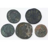 5 antike Münzen.s-ss.