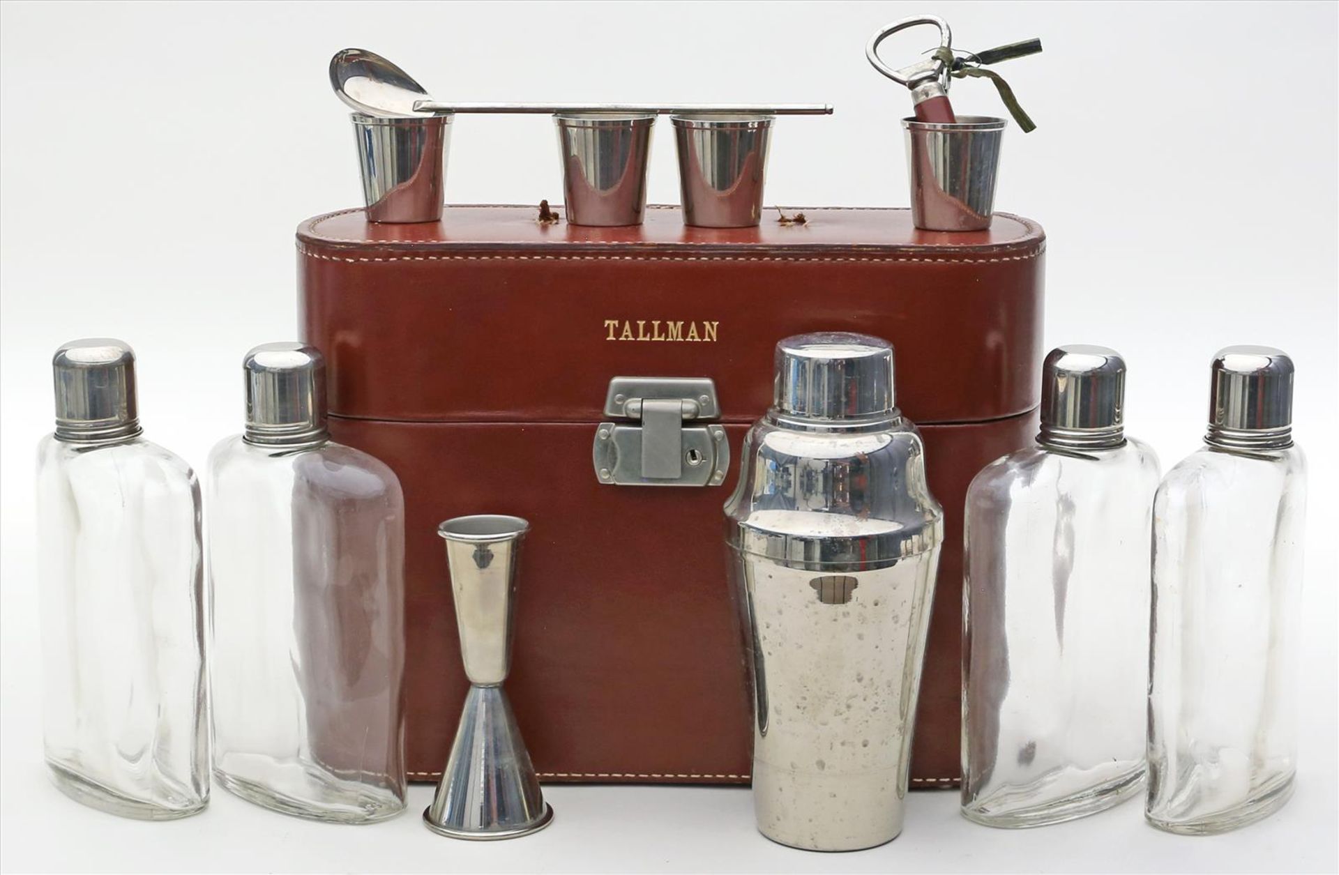 Bar-Mixset für Unterwegs "TALLMAN".Bestehend aus: Mixer, Messbecher, Flaschenöffner, Löffel und 4