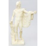 Skulptur "Apollo von Belvedere".Alabaster (besch./einfach rep.). 1. Hälfte 20. Jh. H. 35 cm.