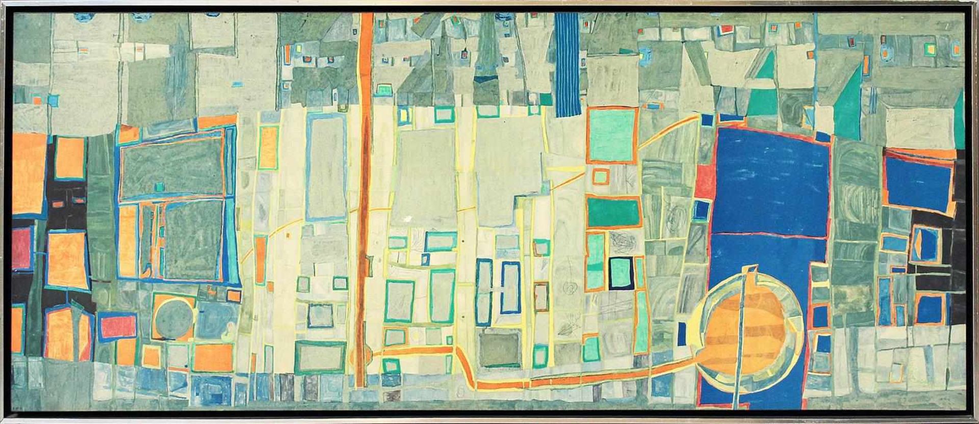 Hundertwasser, Friedensreich (1928-2000), nachStadtansicht. Kunstdruck/Platte, re. u. im Druck sign.