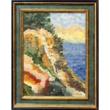 Radzom, H. (20. Jh.)Impressionistische Steilküste. Öl/Platte, re. u. sign. 40x 30 cm. Aufwendige
