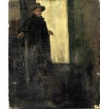 Unbekannter Maler (um 1900)Mann an einem Durchgang. Öl/Lwd. (besch.). 60x 50 cm.