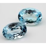 Paar blaue Topase, zus. ca. 14,9 ct.