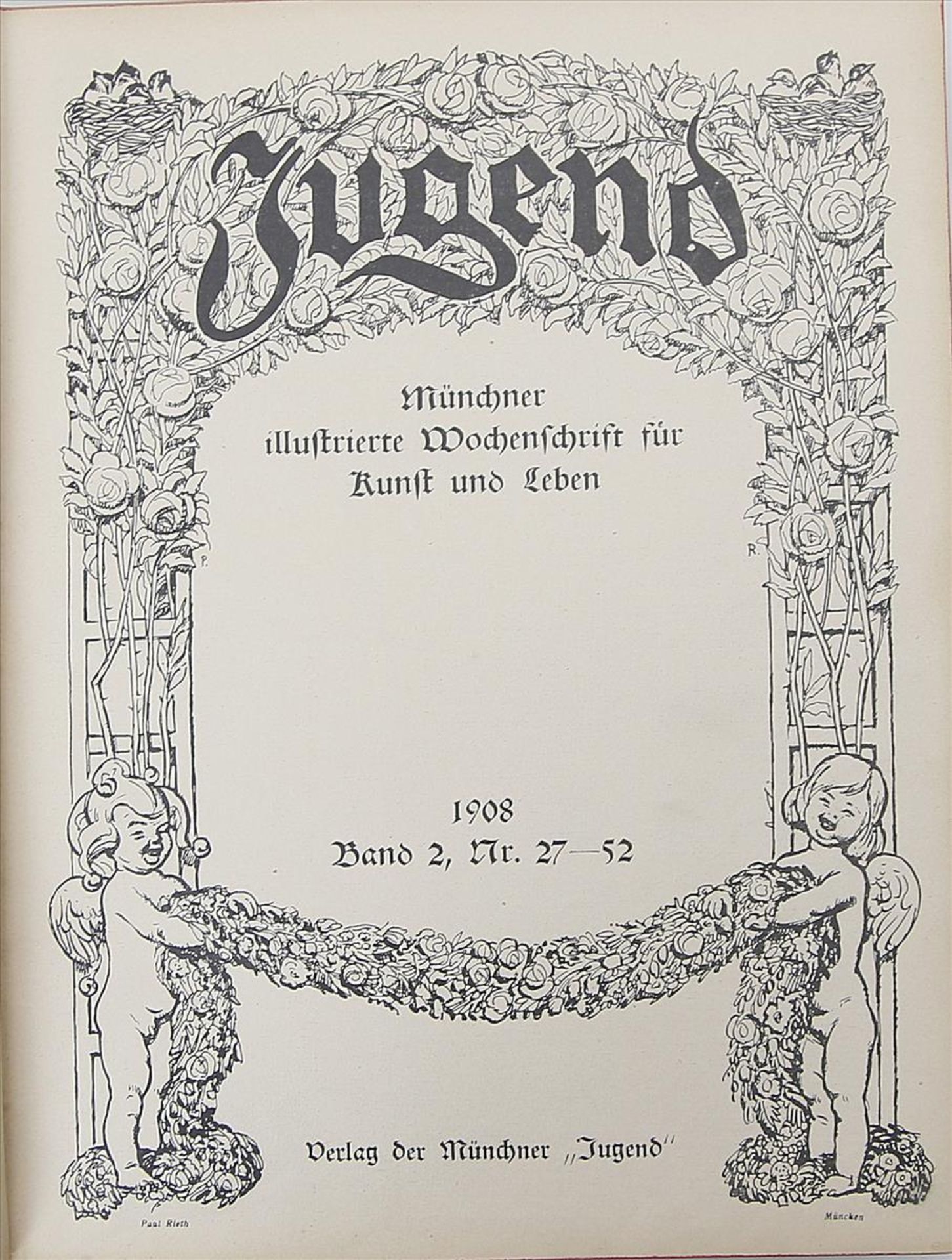 Sechs Bände der Zeitschrift "Jugend".