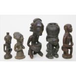 Fünf afrikanische Skulpturen.
