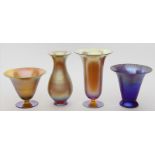 Vier größere Art Deco-Vasen, WMF.