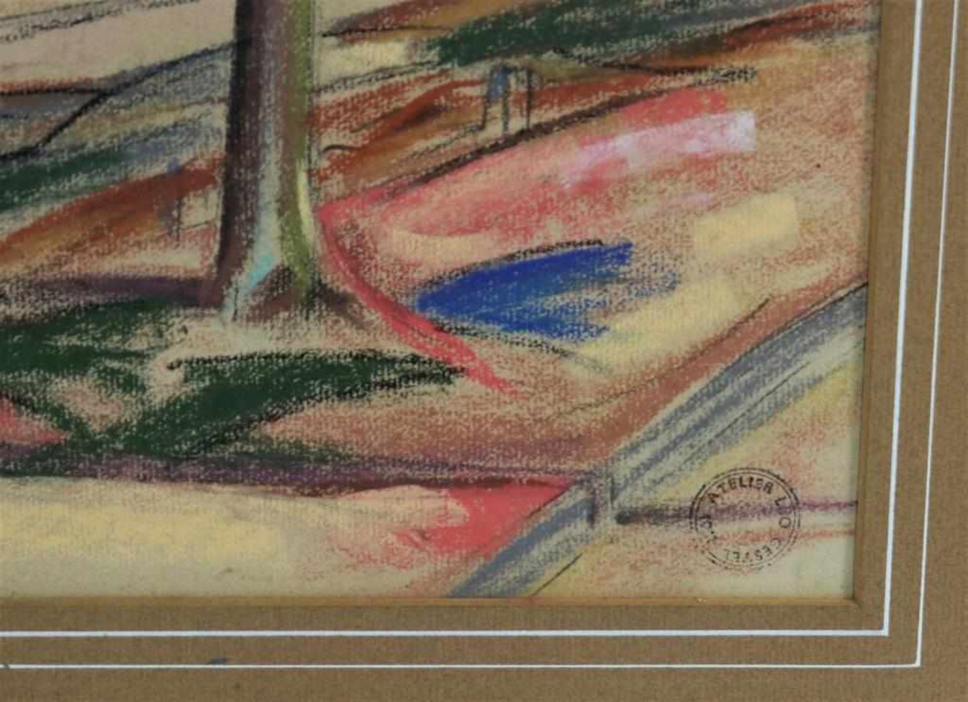 GESTEL LEO (1881-1944), with studio stamp l.r., landscape with trees, crayon 61 x 47 cm. - Bild 3 aus 4