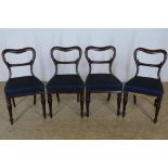 A set of 4 Victorian mahogany dining chairs