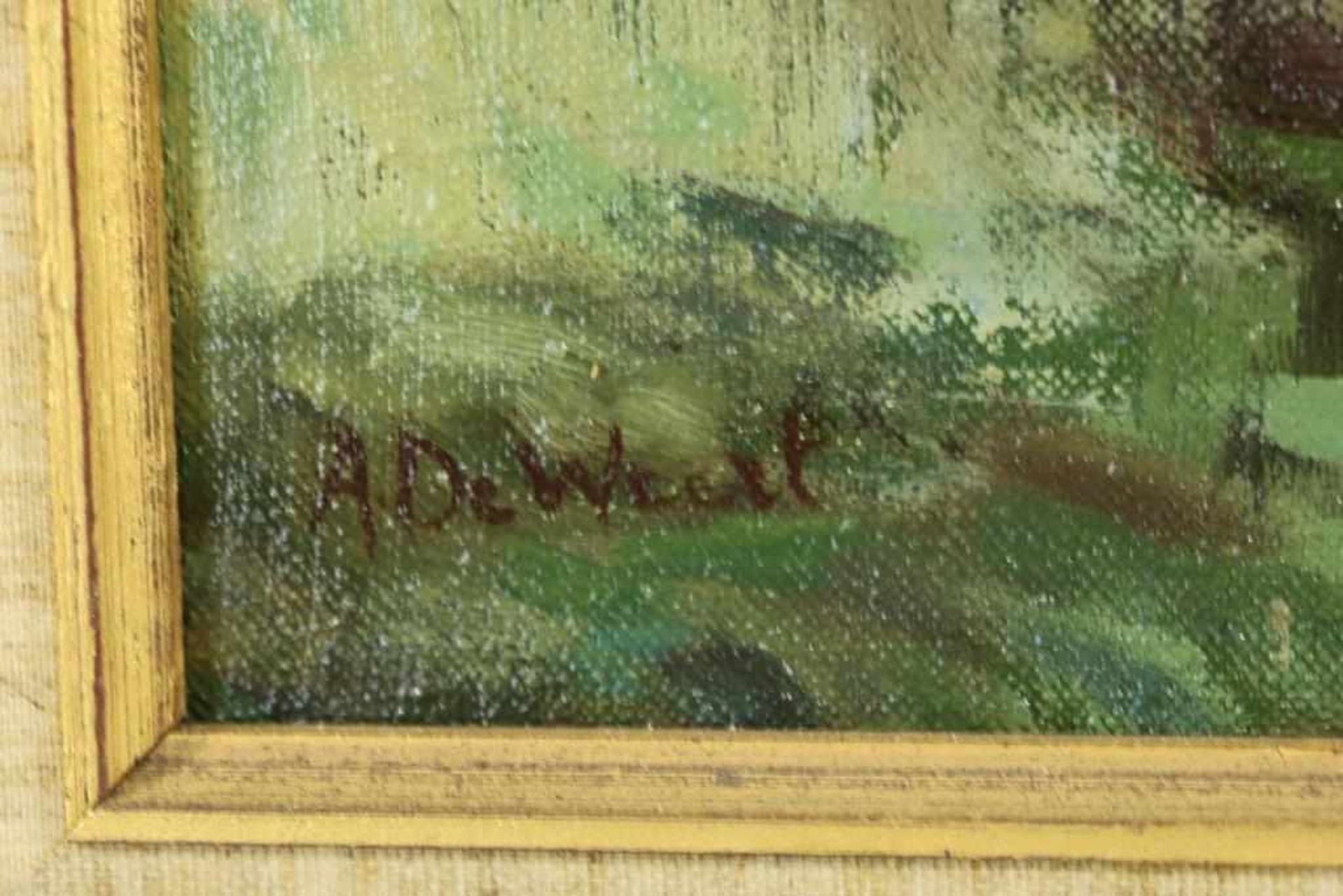 DEWEERDT, ARMAND (1890-1982), ges. l.o., landschap, marouflé 38 x 46 cm.< - Bild 3 aus 4