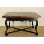 Black painted Victorian table, England 19th century, h. 75 w. 240 d. 86 cm.