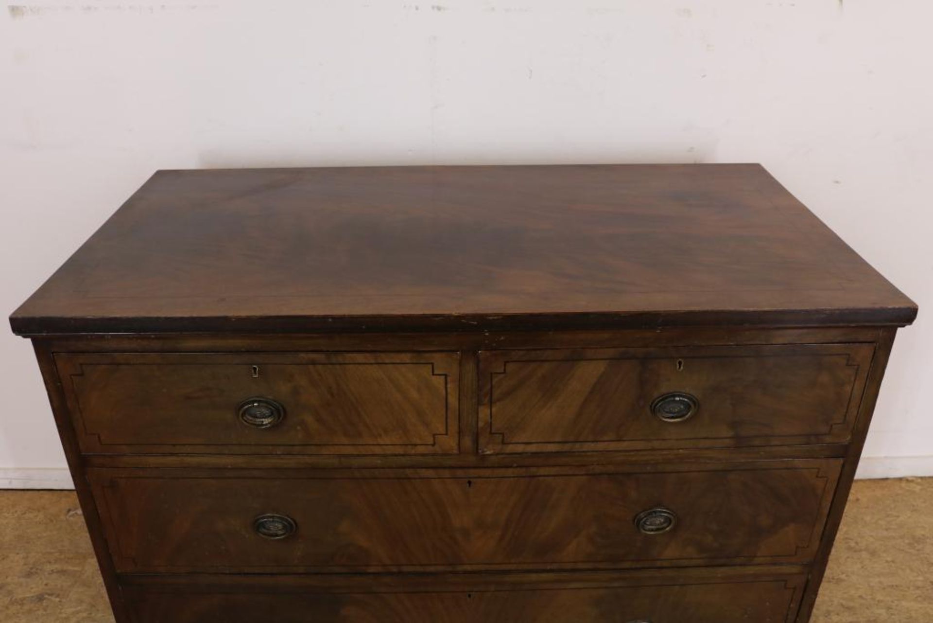 Mahogany Edwardiaan Hobbs & Co londen chest with 4 drawers, England ca. 1900. (Maple & Co) - Bild 2 aus 5