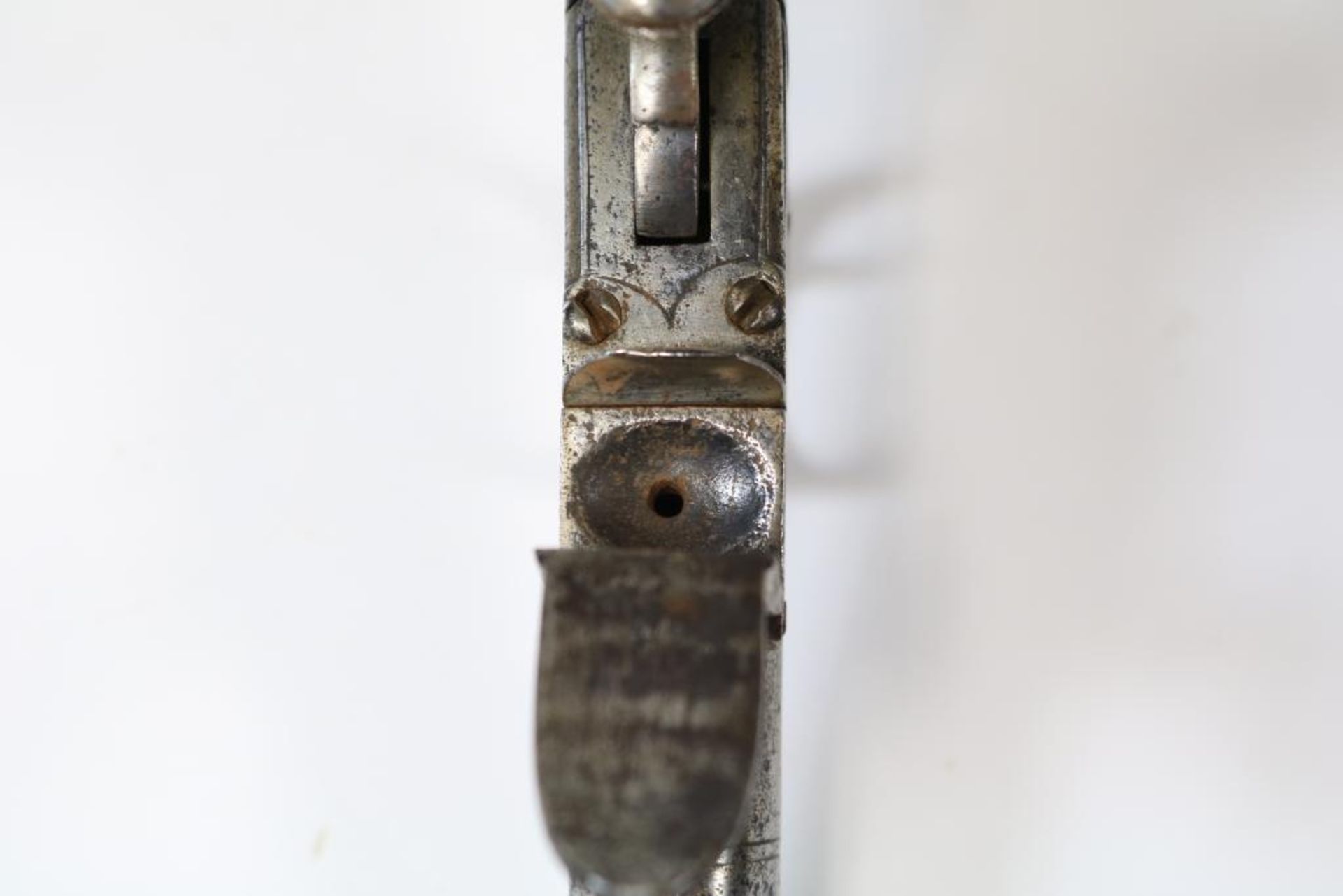 Vuursteen damespistool voorzien van merktekens, mogelijk Engeland ca. 1800, l.20 cm. - Bild 3 aus 4