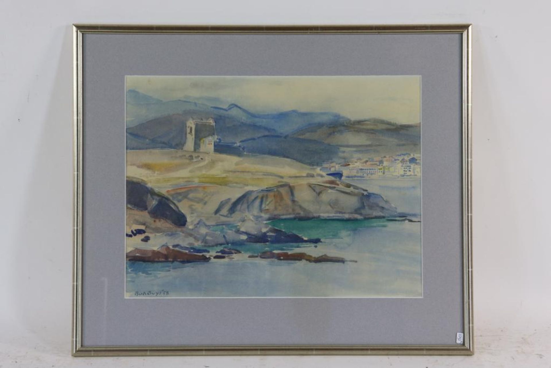 BUIJS BOB (1912-1970), ges. en gedat. '58 l.o., 'Fort Port Vendres', aquarel 35 x 47 cm. - Bild 2 aus 3