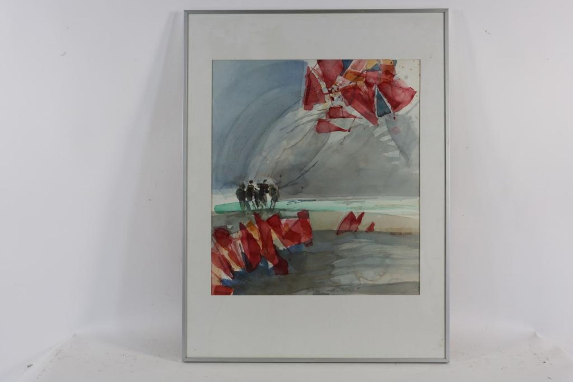 PLOOS VAN AMSTEL, JAAP (GEB. 1926), 'Vliegers Rukwind', aquarel 80 x 60 cm. - Bild 2 aus 4