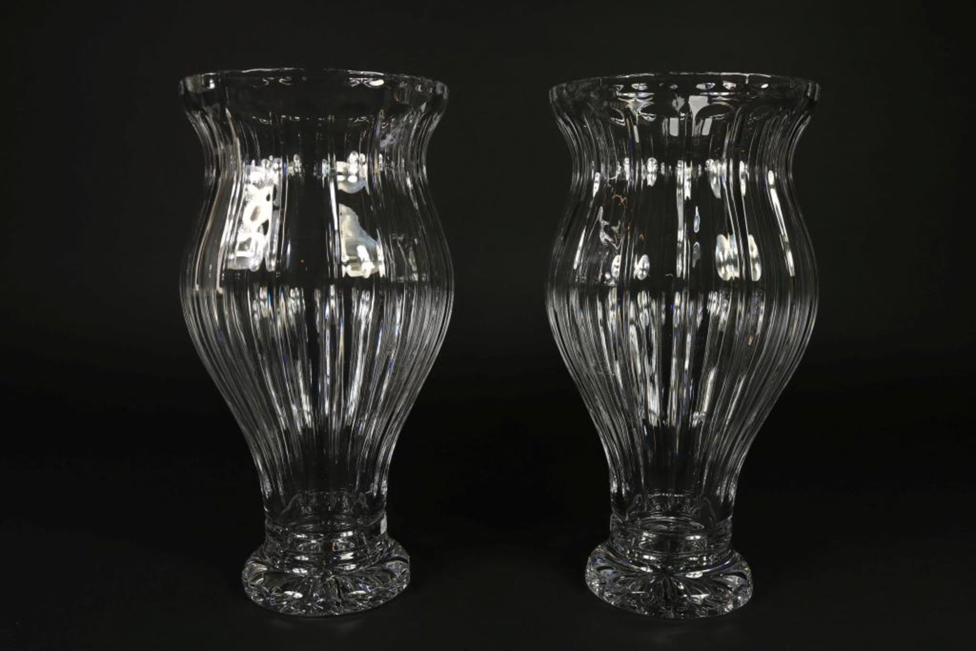 Pair od chrystal vases, h. 36 cm.