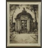 Westendorp Osieck, Betsy, signed, teahouse, etching 31 x 23 cm.