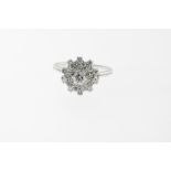 A white gold ring with brilliants ca. 1.00ct. 750/000, size 19 3/4, w. 4gr.