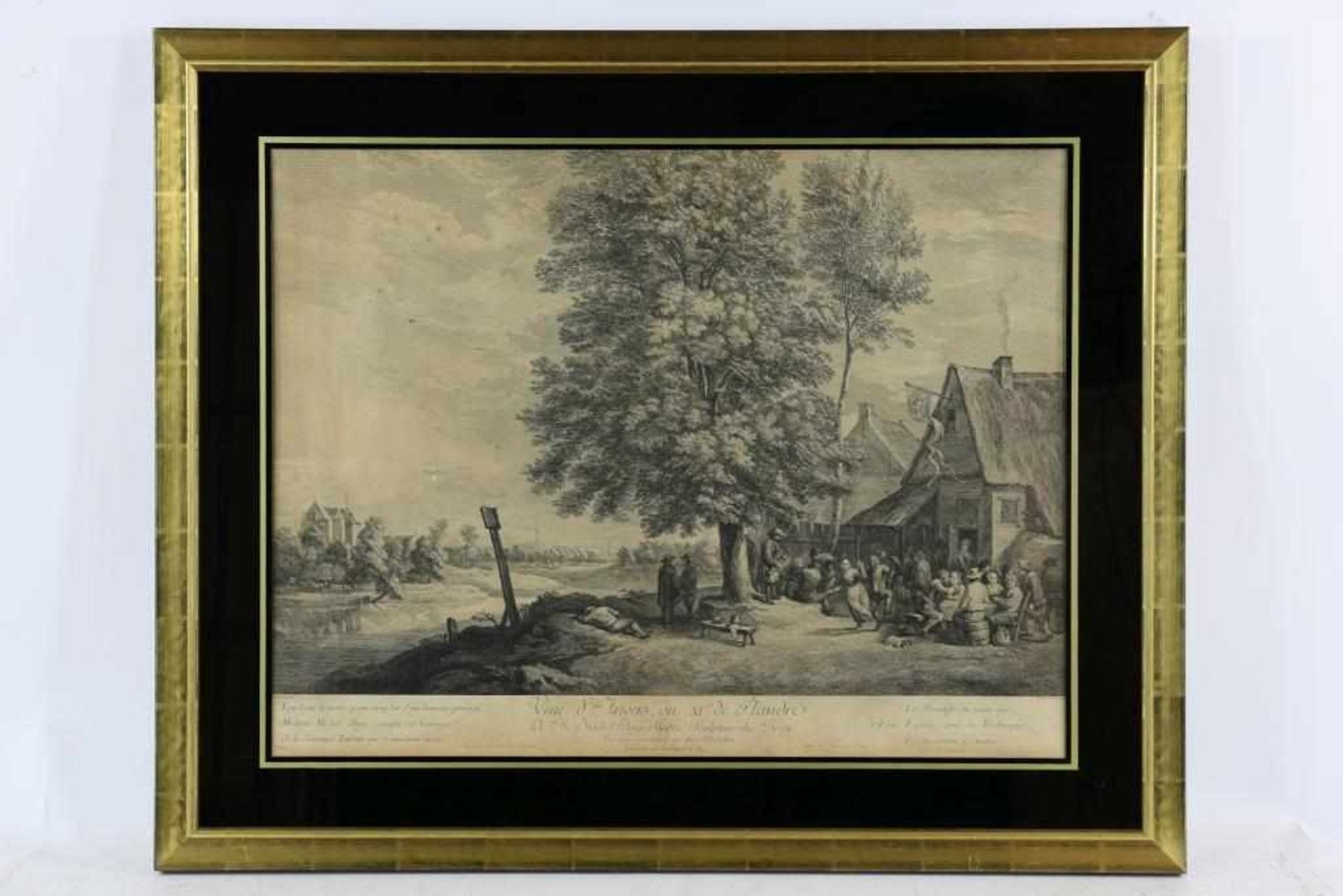 Veue d'Anvers ou XIe de Flandre, le Bas after Teniers, 55 x 71 cm. - Bild 2 aus 3