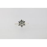 Witgouden ring bezet met diamant briljantslijpsel ca. 0.25ct. geh. 585/000