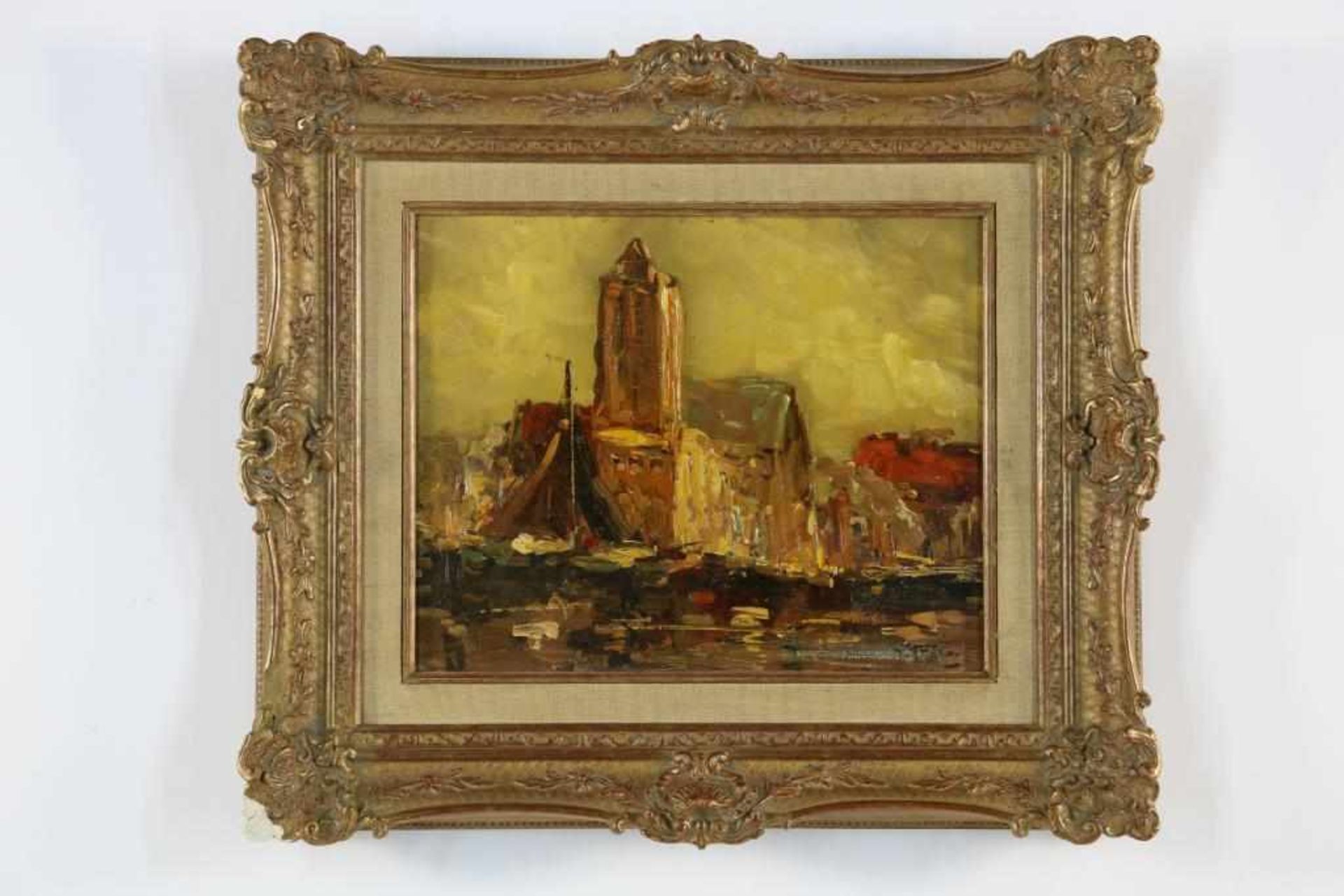 JANSEN WILLEM GEORGE F. (1871-1949), ges. r.o., stadsgezicht, paneel 24 x 30 cm. - Bild 2 aus 4