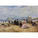 Carpentier, G. signed, on the beach, canvas 50 x 70 cm.