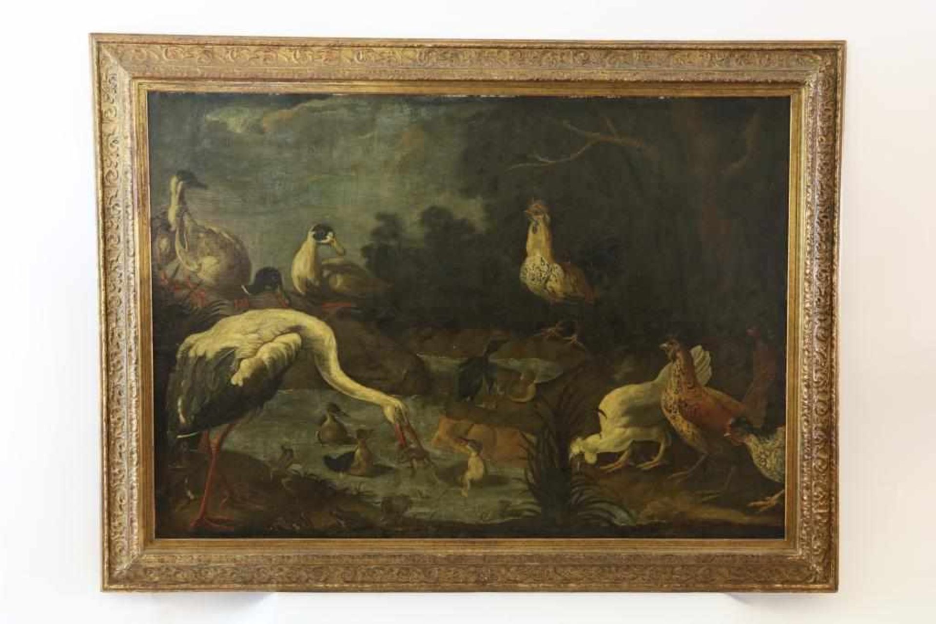 KESSEL, JAN VAN (1626-1679), after, Birds by the river, oil on canvas 120 x 170 cm. -relined- - Bild 2 aus 5